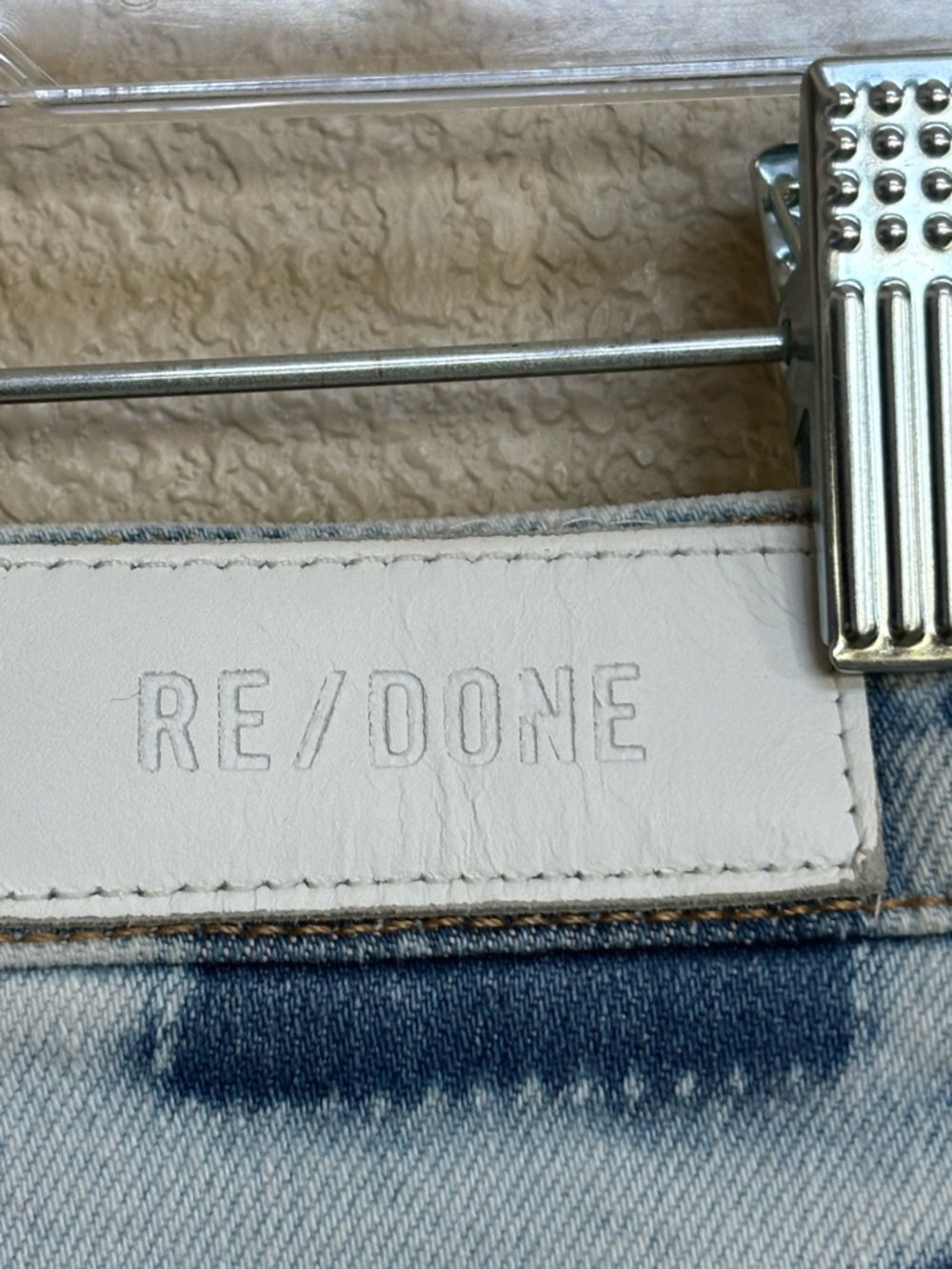 RE/DONE Light Wash Straight Leg Jeans High Rise Button Fly Blue Size 25 - Picture 7 of 9